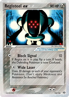 Registeel ex Pokémon card, number 100