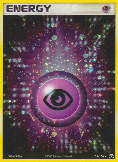 Psychic Energy Pokémon card from Emerald, number 105 (Holo print)