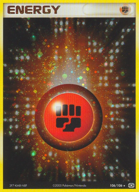 Fighting Energy Pokémon card from Emerald, number 106 (Holo print)