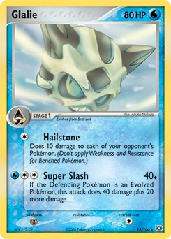 Glalie Pokémon card, number 13
