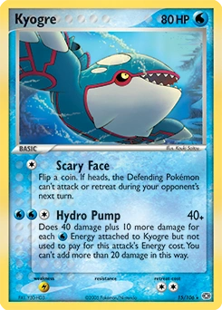 Kyogre Pokémon card, number 15