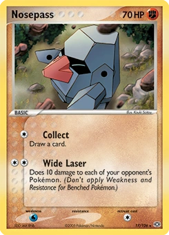 Nosepass Pokémon card, number 17
