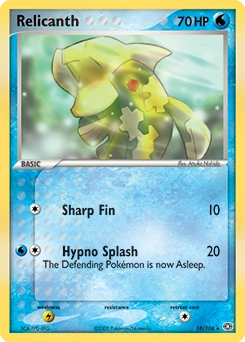 Relicanth Pokémon card, number 18