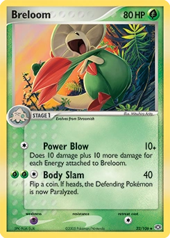 Breloom Pokémon card, number 22