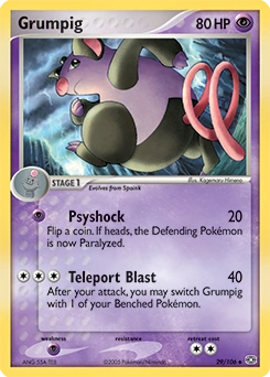 Grumpig Pokémon card, number 29