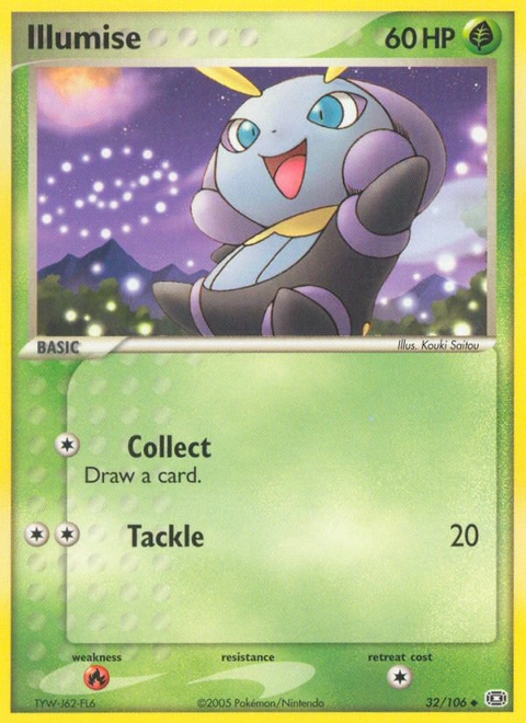 Illumise Pokémon card from Emerald, number 32 (Standard print)