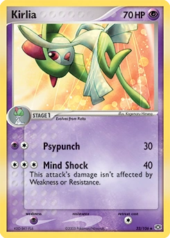 Kirlia Pokémon card, number 33