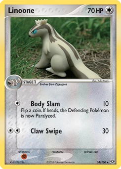 Linoone Pokémon card, number 34
