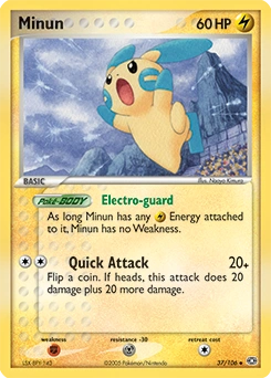 Minun Pokémon card, number 37