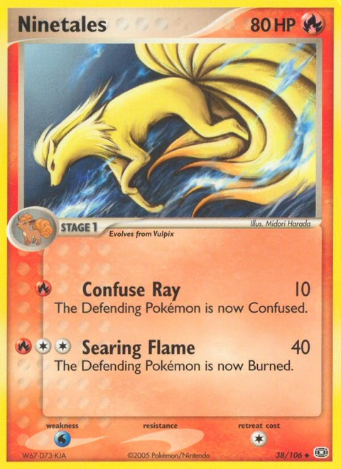 Ninetales Pokémon card from Emerald, number 38 (Standard print)