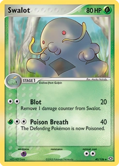 Swalot Pokémon card, number 40