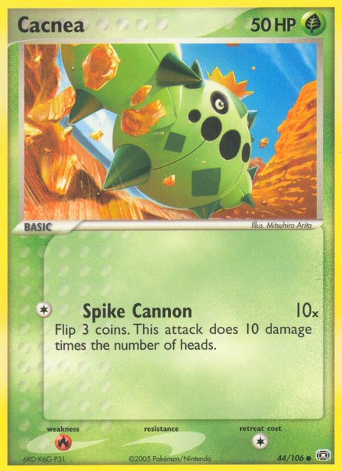 Cacnea Pokémon card from Emerald, number 44 (Standard print)