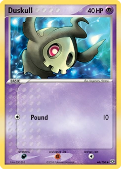 Duskull Pokémon card, number 46