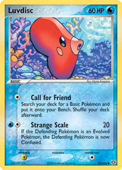 Luvdisc Pokémon card, number 53