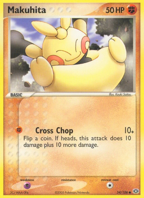 Makuhita Pokémon card from Emerald, number 54 (Standard print)