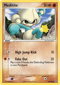 Meditite Pokémon card, number 55