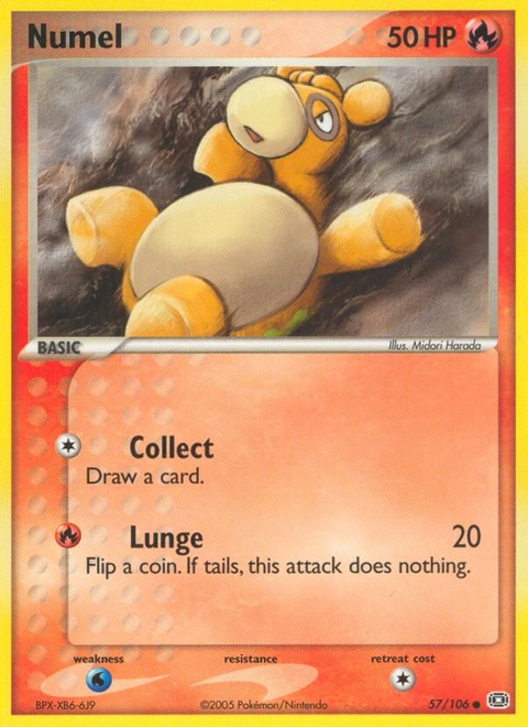 Numel Pokémon card from Emerald, number 57 (Standard print)