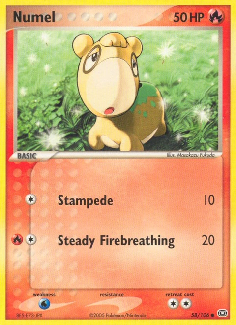 Numel Pokémon card from Emerald, number 58 (Standard print)