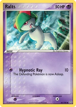 Ralts Pokémon card, number 61