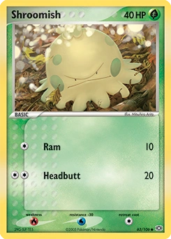Shroomish Pokémon card, number 63