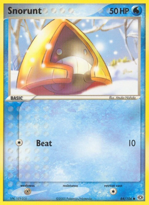 Snorunt Pokémon card from Emerald, number 64 (Standard print)