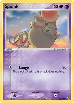 Spoink Pokémon card, number 66