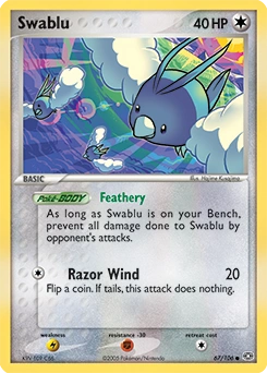 Swablu Pokémon card, number 67