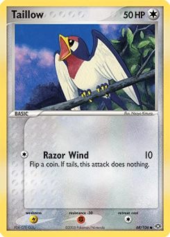 Taillow Pokémon card, number 68