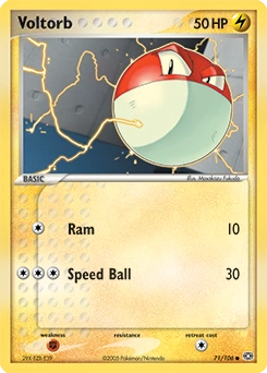 Voltorb Pokémon card, number 71