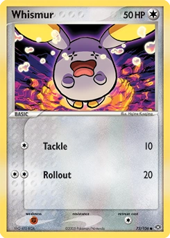 Whismur Pokémon card, number 73