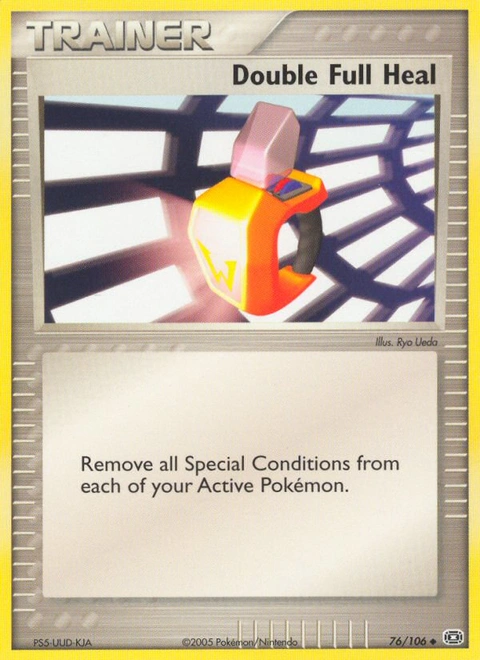 Double Full Heal Pokémon card from Emerald, number 76 (Standard print)