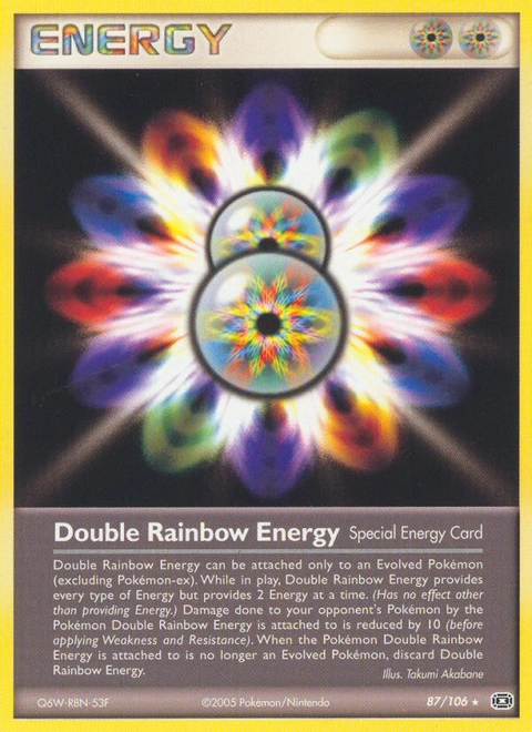 Double Rainbow Energy Pokémon card from Emerald, number 87 (Standard print)