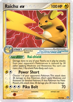 Raichu ex Pokémon card, number 97