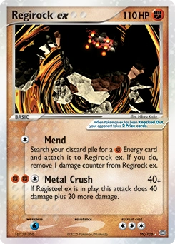 Regirock ex Pokémon card, number 99