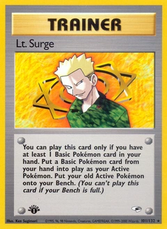 Lt. Surge Pokémon card, number 101