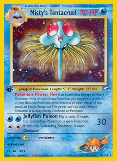 Misty's Tentacruel Pokémon card, number 10