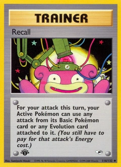 Recall Pokémon card, number 116