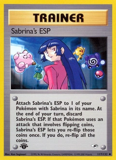 Sabrina's ESP Pokémon card, number 117