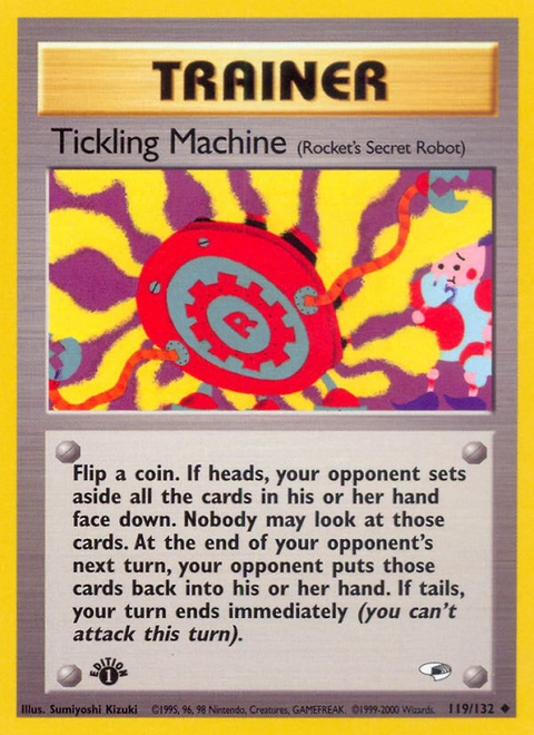 Tickling Machine Pokémon card from Gym Heroes, number 119 (1st Edition print)