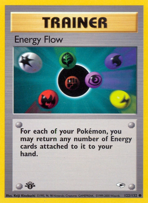 Energy Flow Pokémon card from Gym Heroes, number 122 (1st Edition print)