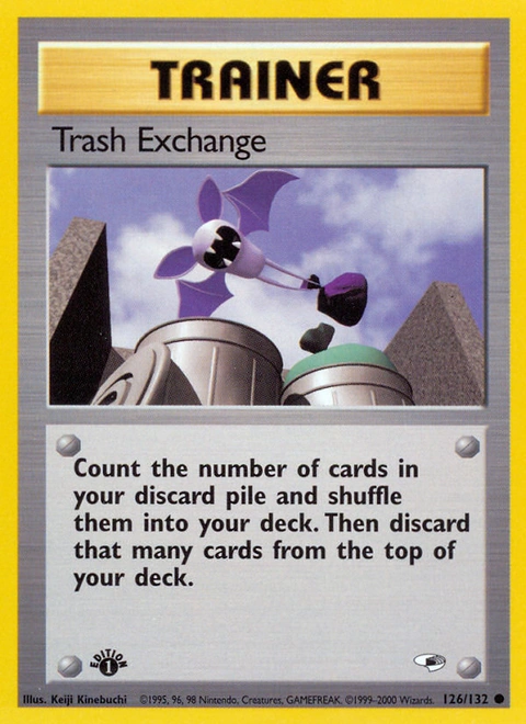 Trash Exchange Pokémon card from Gym Heroes, number 126 (1st Edition print)