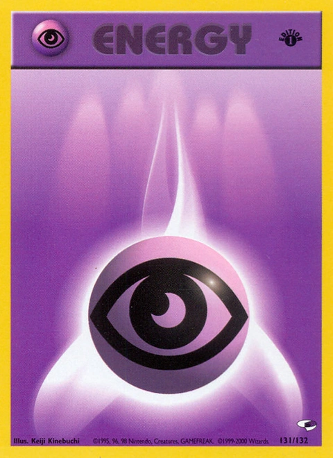Psychic Energy Pokémon card from Gym Heroes, number 131 (1st Edition print)