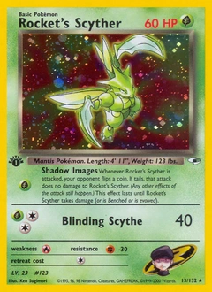 Rocket's Scyther Pokémon card, number 13