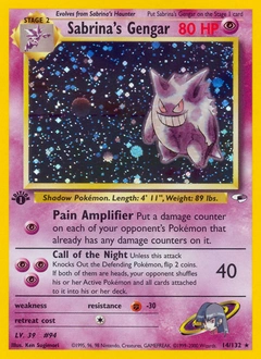 Sabrina's Gengar Pokémon card, number 14