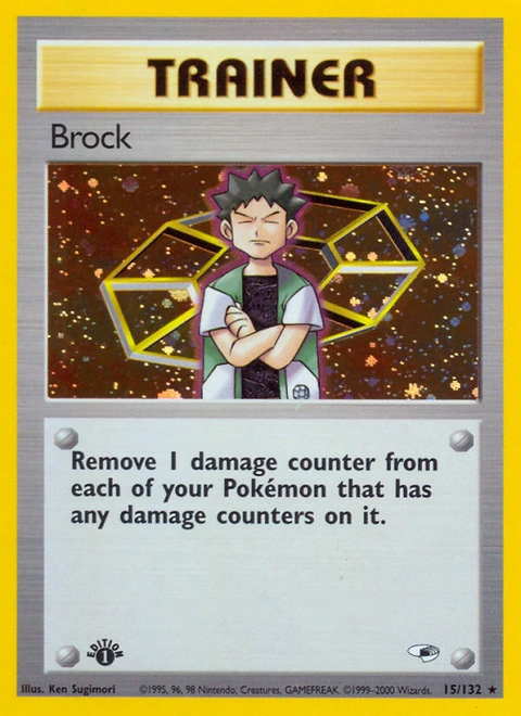 Brock Pokémon card from Gym Heroes, number 15 (1st Edition print)