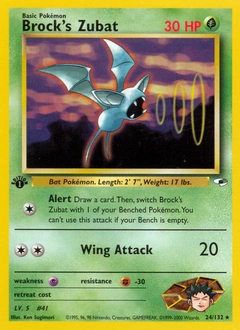 Brock's Zubat Pokémon card, number 24