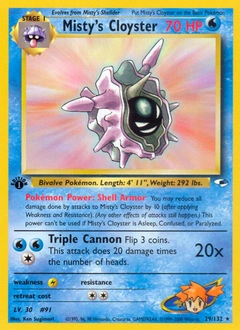 Misty's Cloyster Pokémon card, number 29
