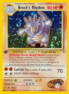 Brock's Rhydon Pokémon card, number 2