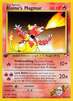 Blaine's Magmar Pokémon card, number 37