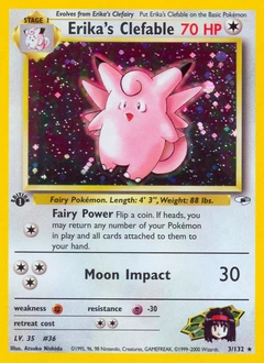 Erika's Clefable Pokémon card, number 3